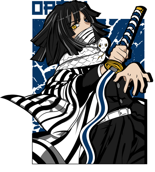 Demon Slayer Obanai Iguro T-Shirt | Serpent Hashira Kaburamaru Anime Tee