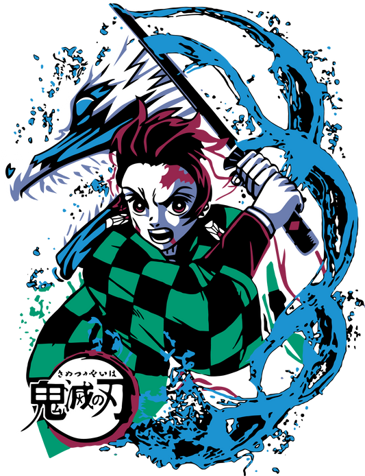 Demon Slayer Tanjiro Water Breathing T-Shirt | Water Dragon Art Nichirin Anime Tee