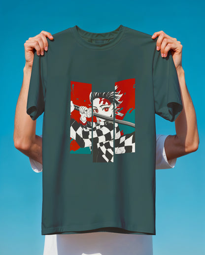 Tanjiro Kamado Split Panel | Demon Slayer T-Shirt