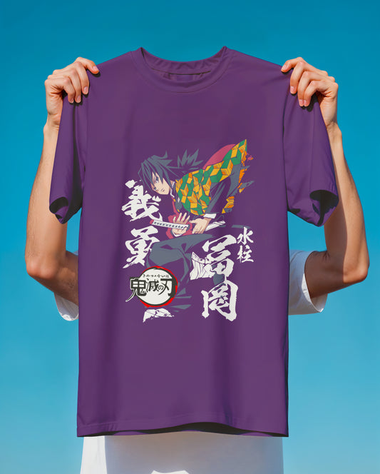 Giyu Tomioka Demon Slayer T-Shirt | Water Hashira Iconic Haori Anime Tee