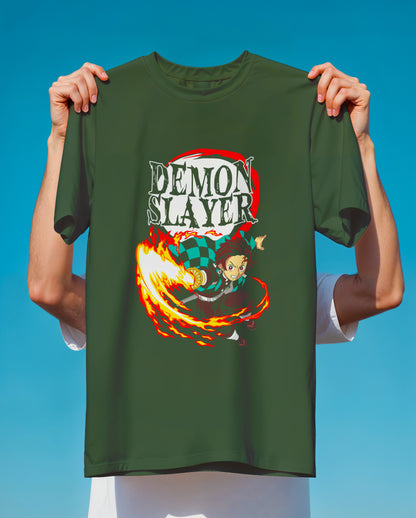 Demon Slayer Tanjiro Hinokami Kagura T-Shirt | Sun Breathing Anime Logo Tee