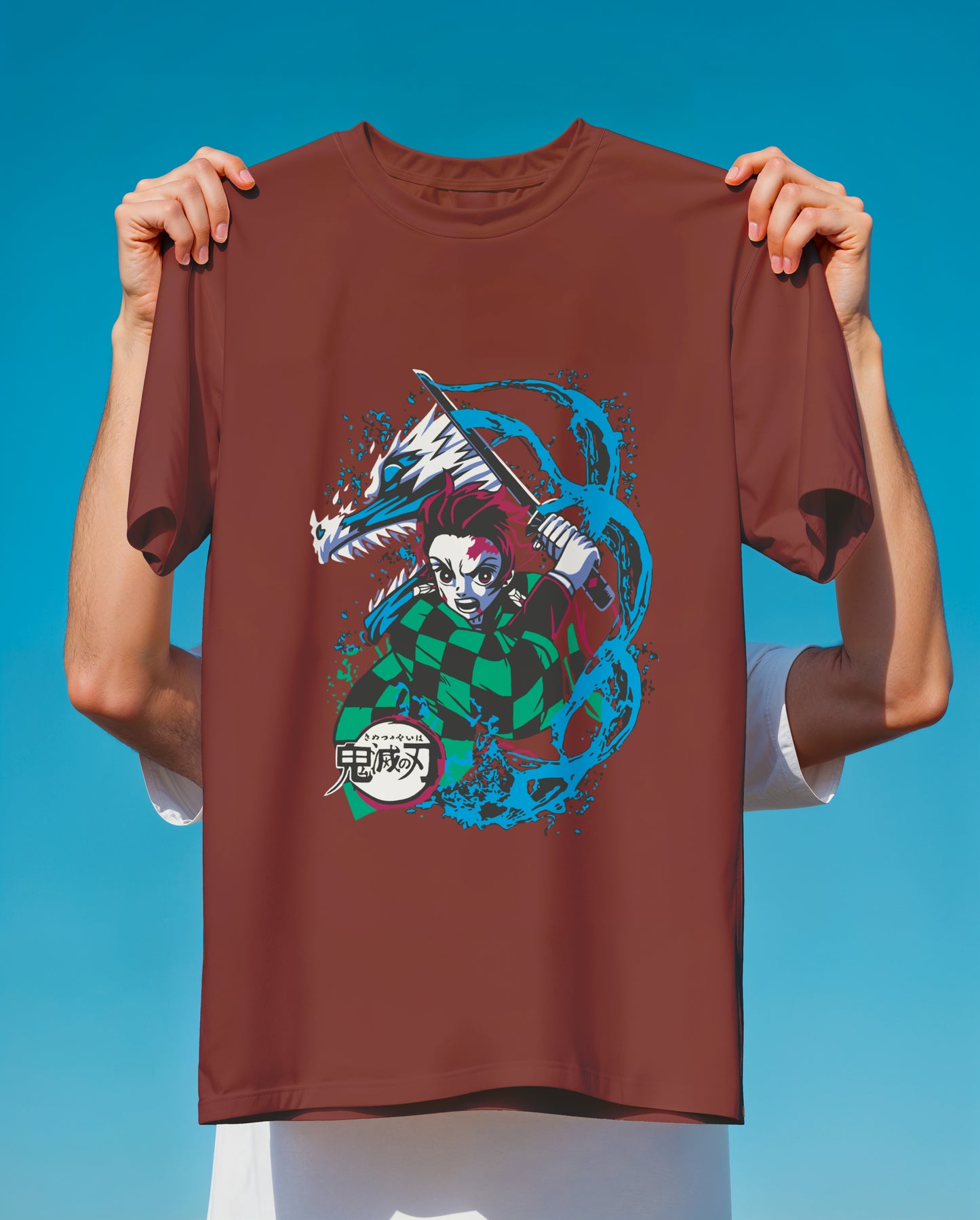 Demon Slayer Tanjiro Water Breathing T-Shirt | Water Dragon Art Nichirin Anime Tee