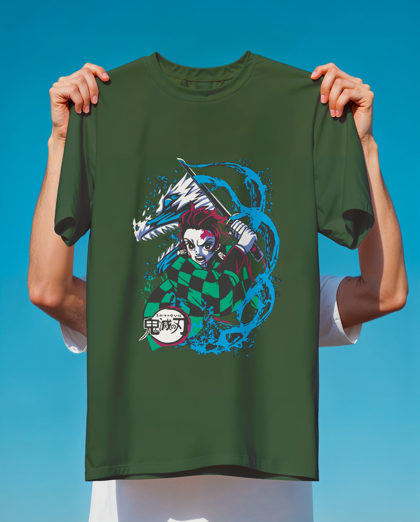 Demon Slayer Tanjiro Water Breathing T-Shirt | Water Dragon Art Nichirin Anime Tee