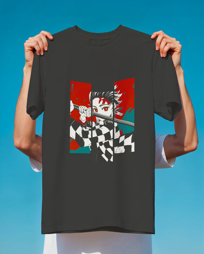 Tanjiro Kamado Split Panel | Demon Slayer T-Shirt