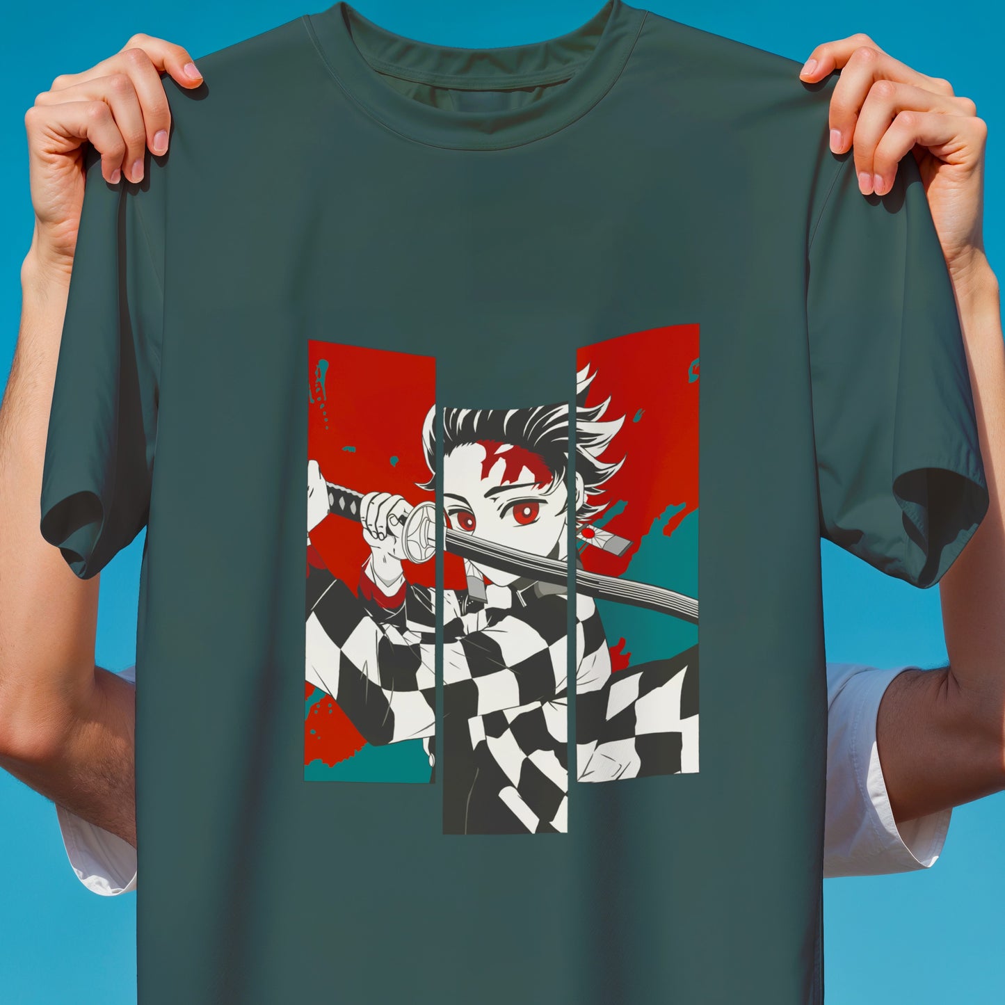 Tanjiro Kamado Split Panel | Demon Slayer T-Shirt