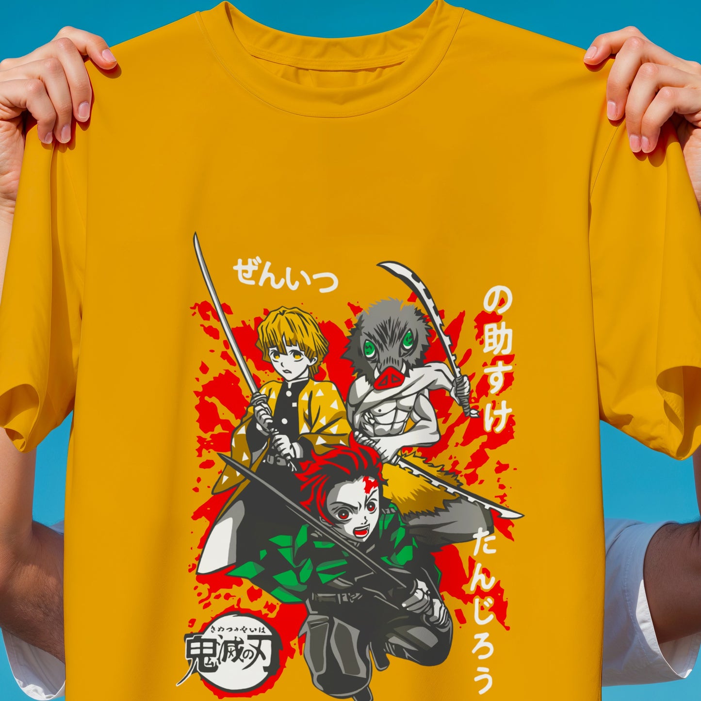 Demon Slayer Trio T-Shirt | Tanjiro Zenitsu Inosuke Best Friends Anime Tee