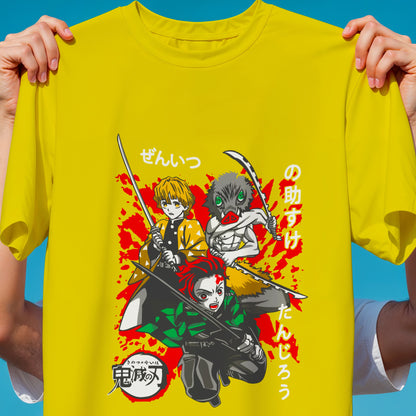 Demon Slayer Trio T-Shirt | Tanjiro Zenitsu Inosuke Best Friends Anime Tee