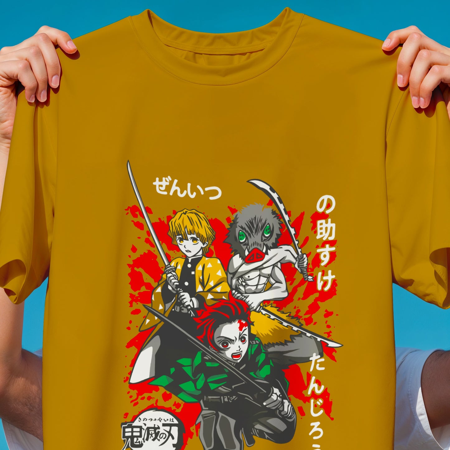 Demon Slayer Trio T-Shirt | Tanjiro Zenitsu Inosuke Best Friends Anime Tee