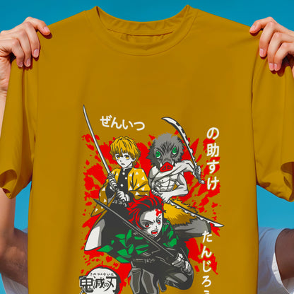 Demon Slayer Trio T-Shirt | Tanjiro Zenitsu Inosuke Best Friends Anime Tee