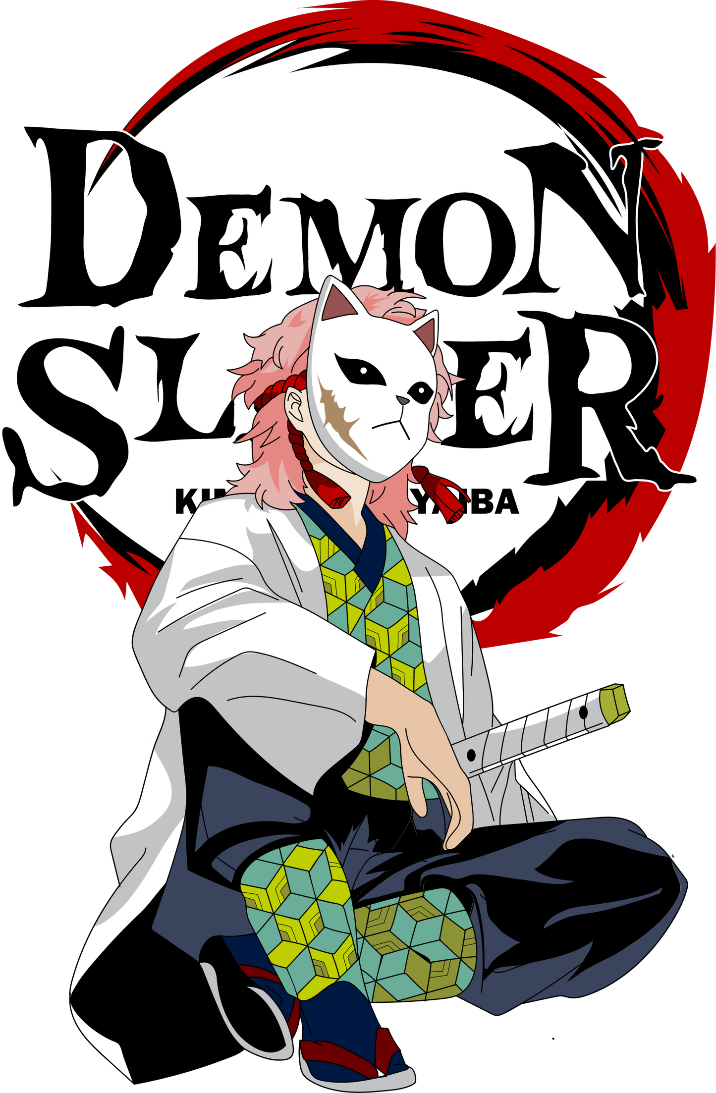 Demon Slayer Sabito Fox Mask Anime T-Shirt