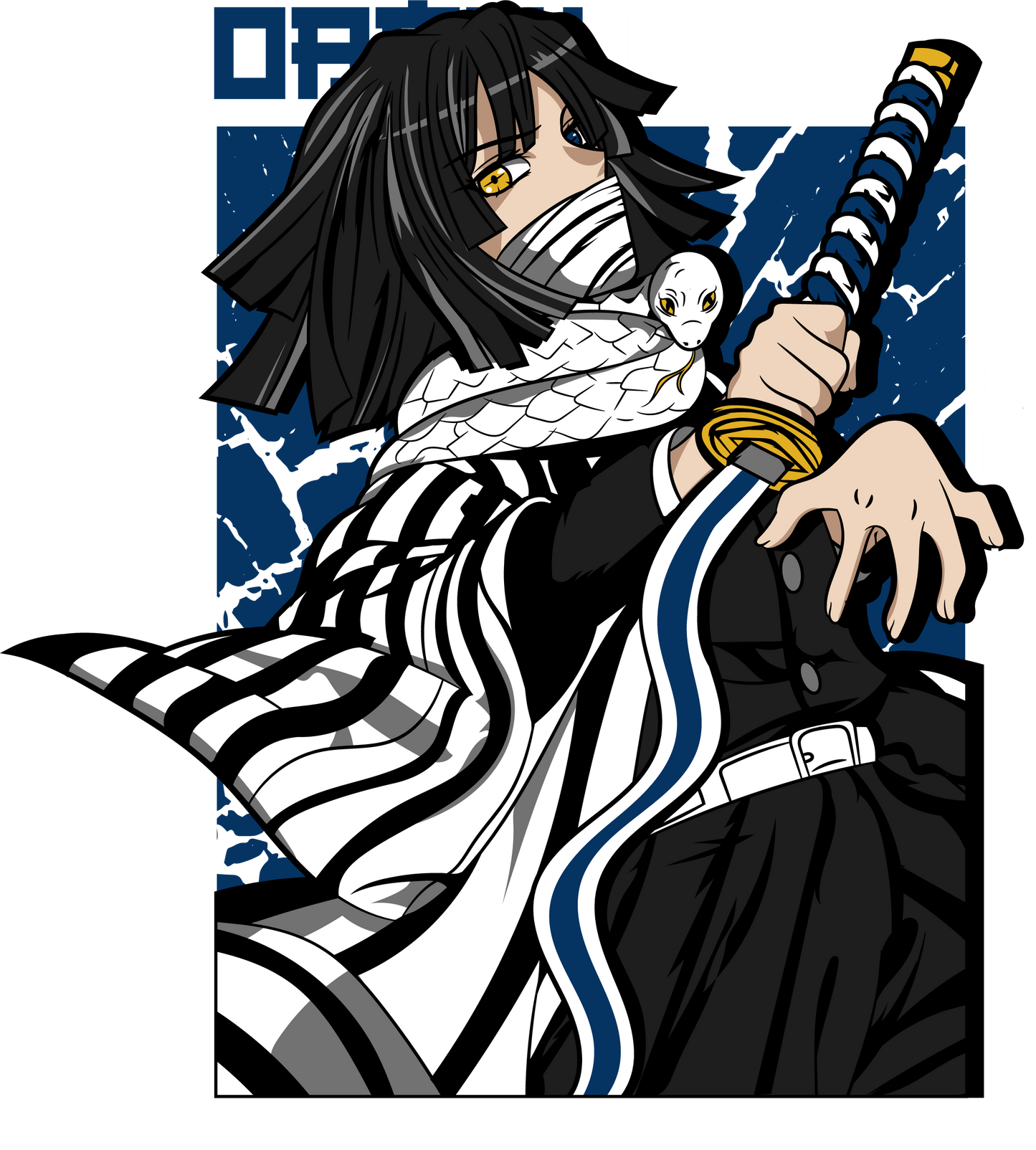 Demon Slayer Obanai Iguro T-Shirt | Serpent Hashira Kaburamaru Anime Tee