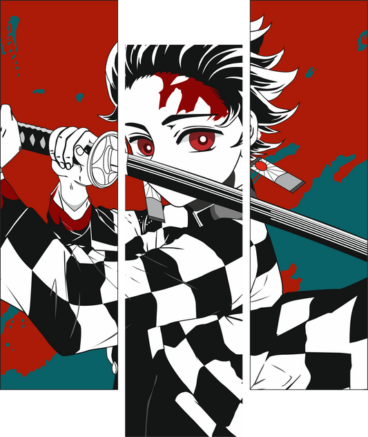 Tanjiro Kamado Split Panel | Demon Slayer T-Shirt
