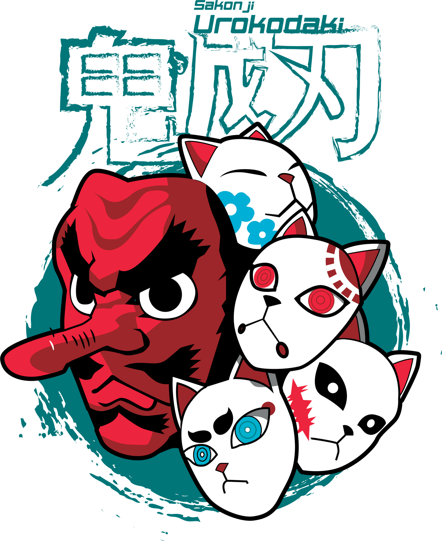 Urokodaki's Masks | Demon Slayer T-Shirt | Tengu & Fox Masks  Tee
