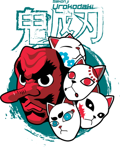 Urokodaki's Masks | Demon Slayer T-Shirt | Tengu & Fox Masks  Tee