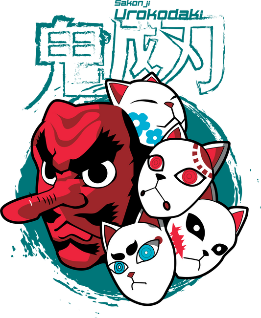Urokodaki's Masks | Demon Slayer T-Shirt | Tengu & Fox Masks  Tee