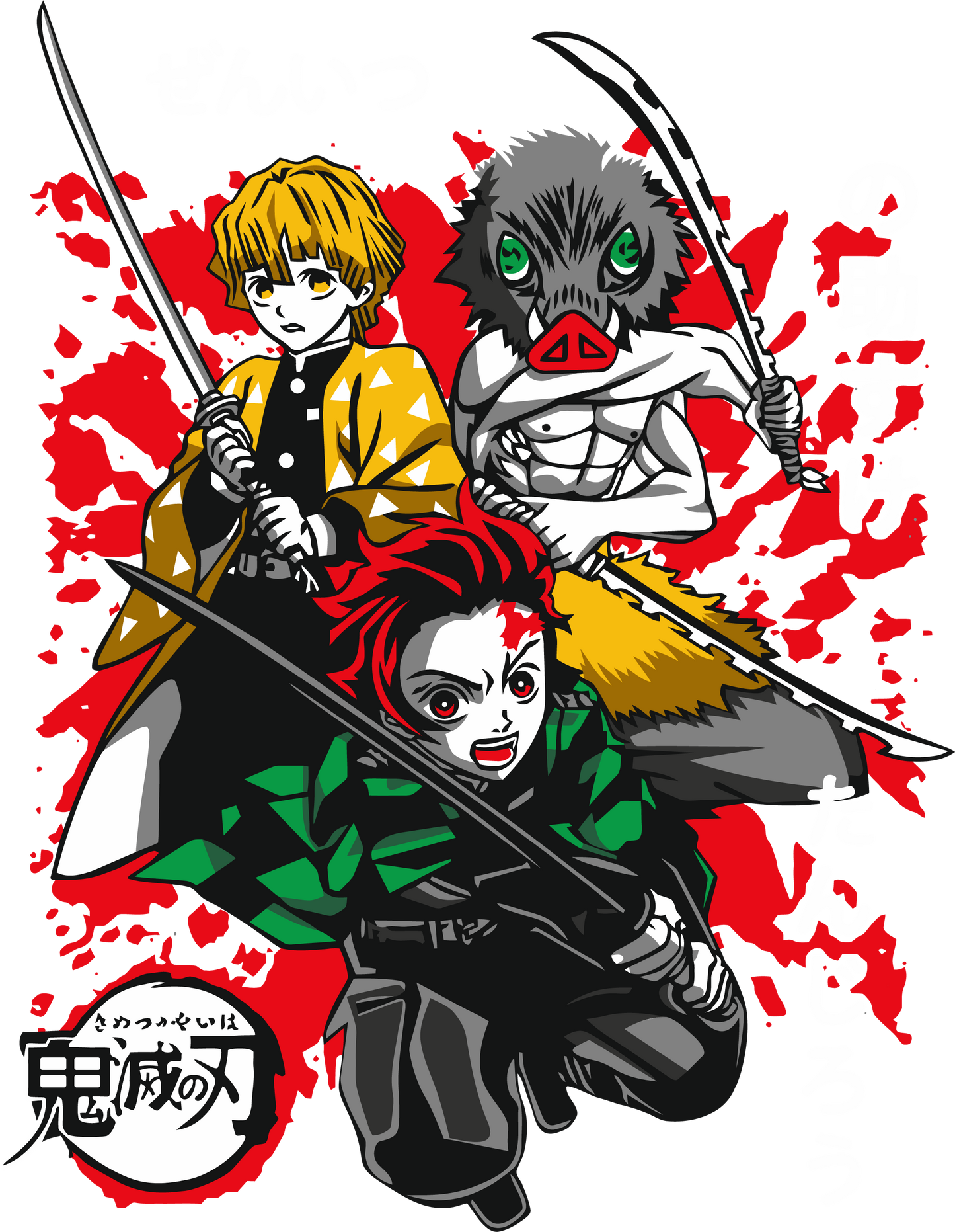 Demon Slayer Trio T-Shirt | Tanjiro Zenitsu Inosuke Best Friends Anime Tee