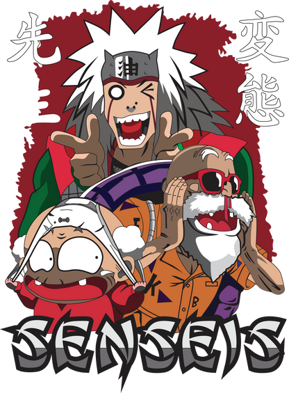 Anime Senseis T-Shirt - Jiraiya Master Roshi Hentai Teacher Graphic Tee