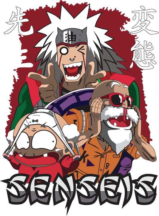 Anime Senseis T-Shirt - Jiraiya Master Roshi Hentai Teacher Graphic Tee