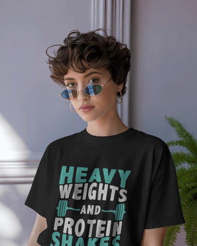 Heavy Weights and Protein Shakes Oversized T-Shirt